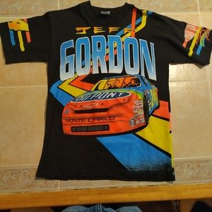 Vintage 90s Jeff Gordon Smoking the Competition NASCAR Racing AOP T-Shirt Size M